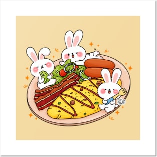 Three Bunnies Breakfast Posters and Art